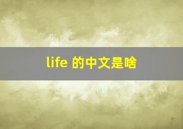 life 的中文是啥